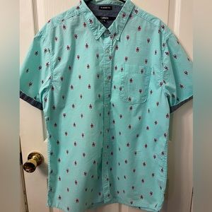 Carbon Button Up Shirt Lobster Print